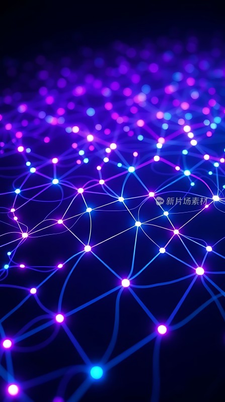 紫色光点连接网络