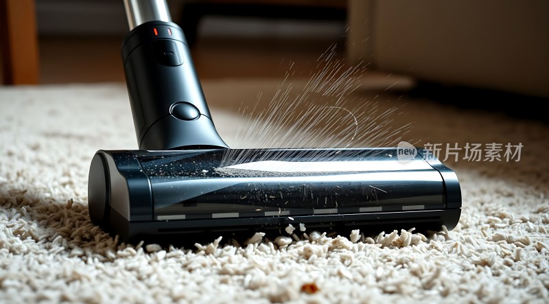 吸尘器清洁地毯灰尘四散