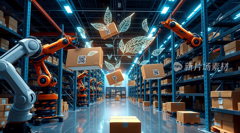 智能仓储机器人搬运货物