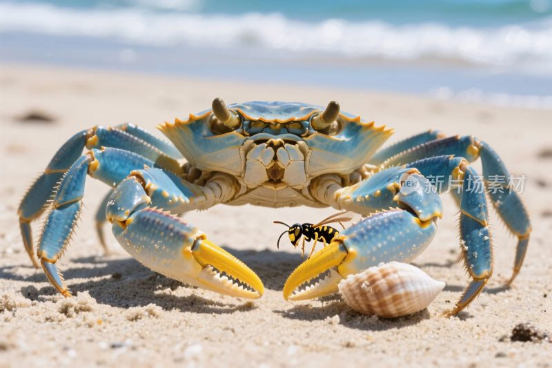海滩螃蟹与昆虫