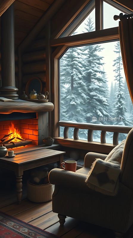 冬日暖炉旁的温馨时光