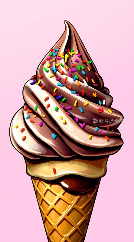 巧克力冰淇淋甜筒
