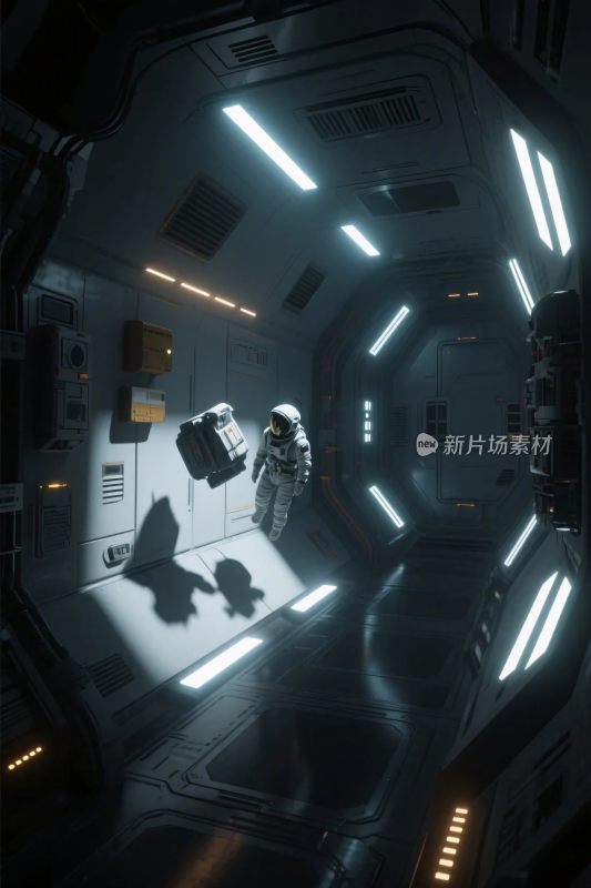 太空舱内宇航员场景