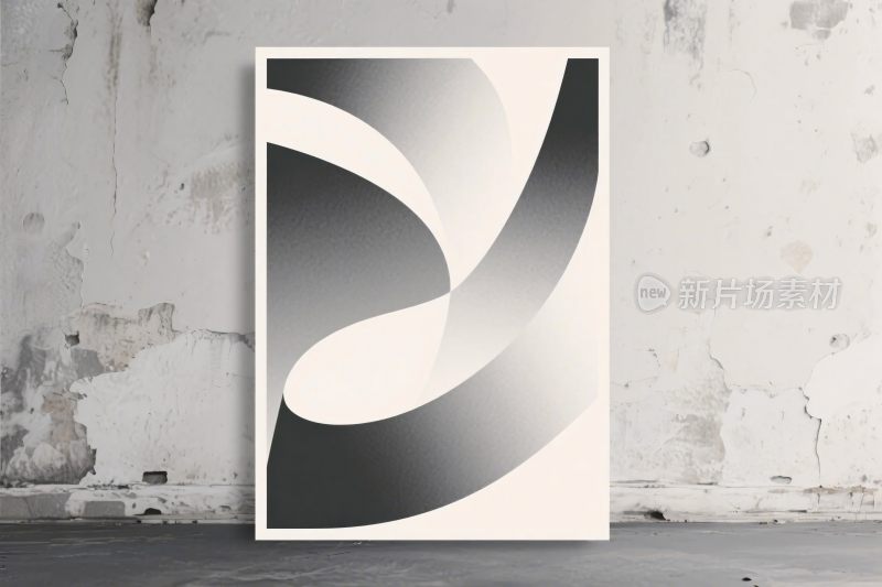 黑白抽象艺术插画