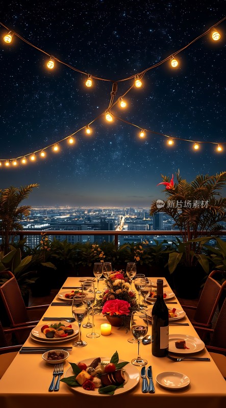 星空下的浪漫晚餐