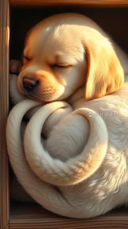 阳光下的可爱小狗