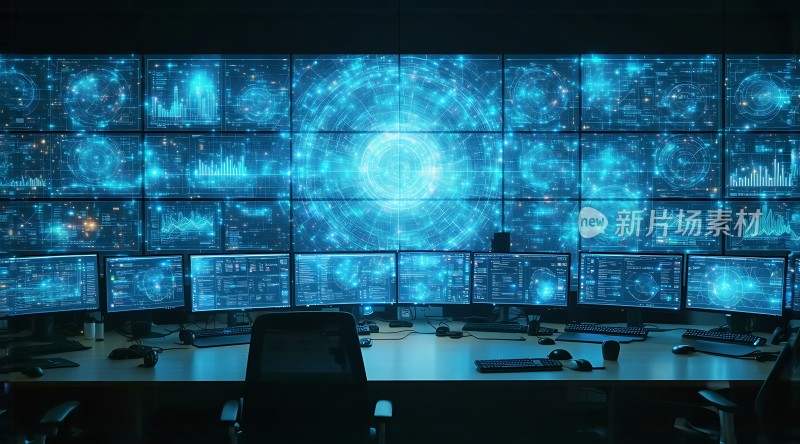 科技监控中心未来数据视觉盛宴