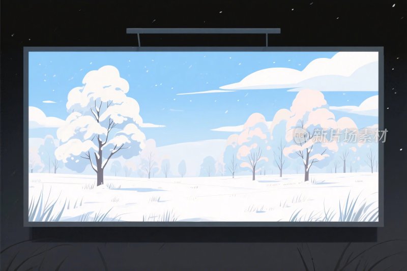 冬日雪景插画