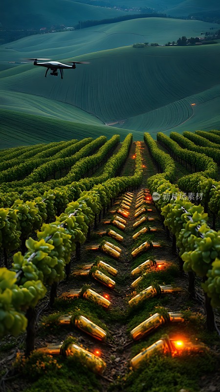 科技助力农业无人机监控葡萄园