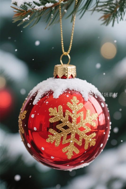 红色圣诞装饰球
