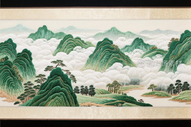 传统山水国画插画