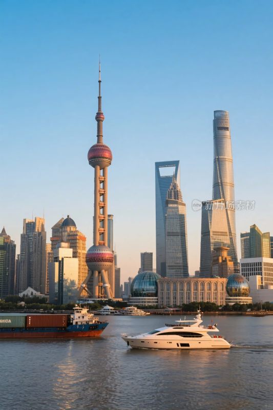 上海都市地标水景风光