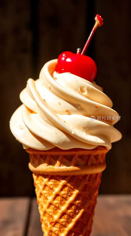 奶油冰淇淋甜筒