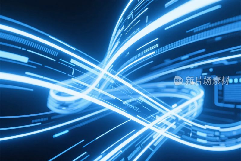 蓝色科技光效线条