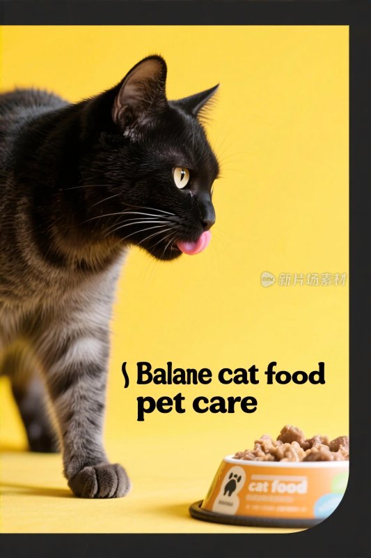 黑猫与宠物猫粮