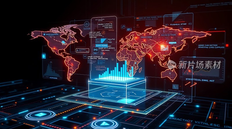 未来科技世界地图展示