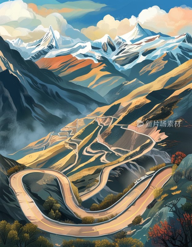 珠峰盘山路风光