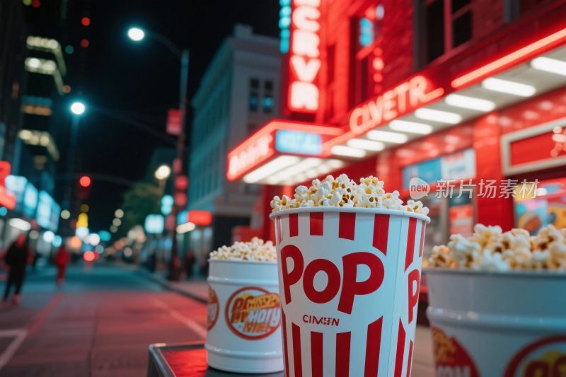 电影院街景爆米花