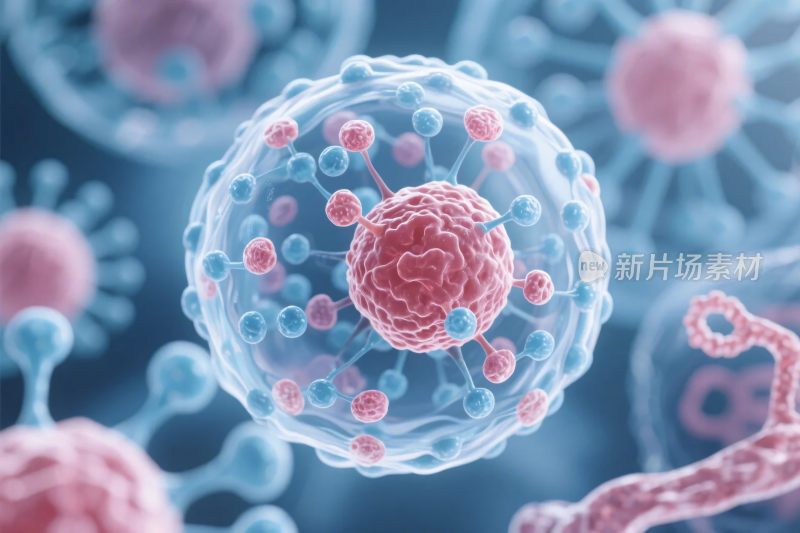 细胞微生物微观插画