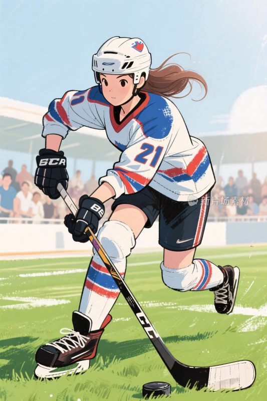 冰球运动员插画