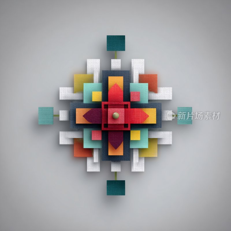 多彩几何立体图案设计