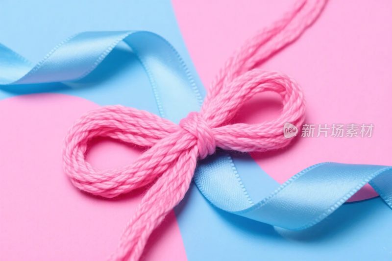 粉绳丝带蝴蝶结装饰