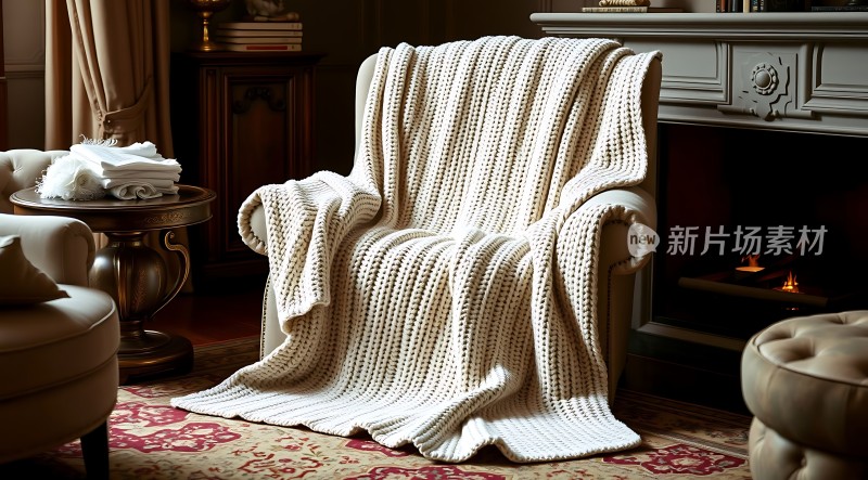 温馨客厅舒适沙发椅与精美地毯