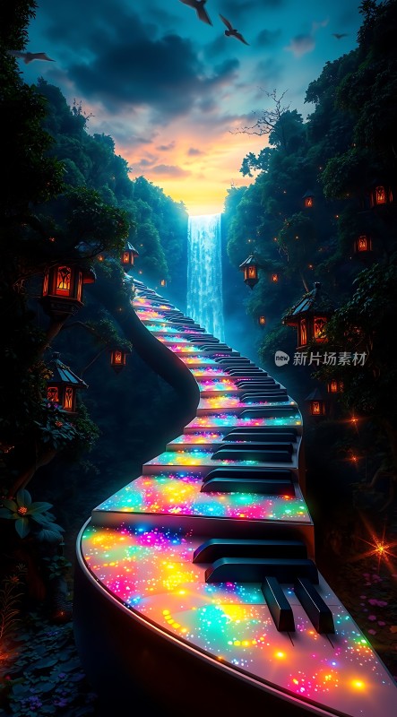 钢琴键上的彩虹之路