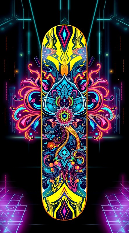霓虹幻彩滑板艺术