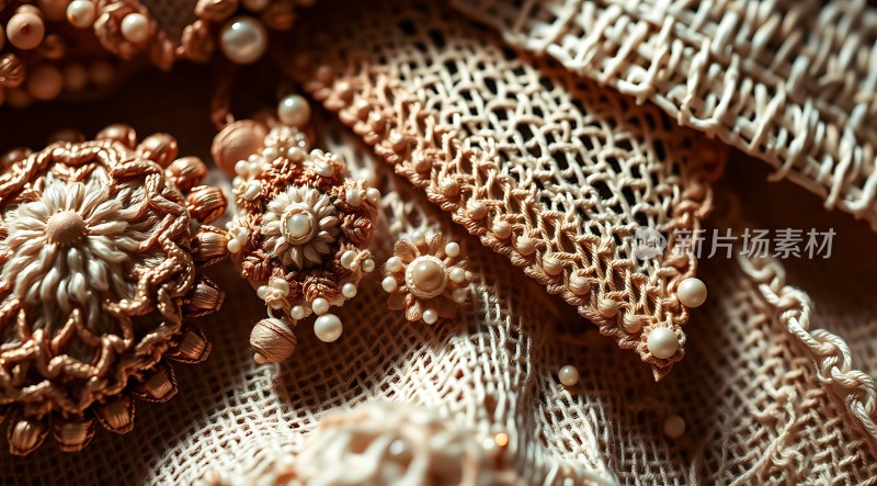 精美珠绣装饰细节展示