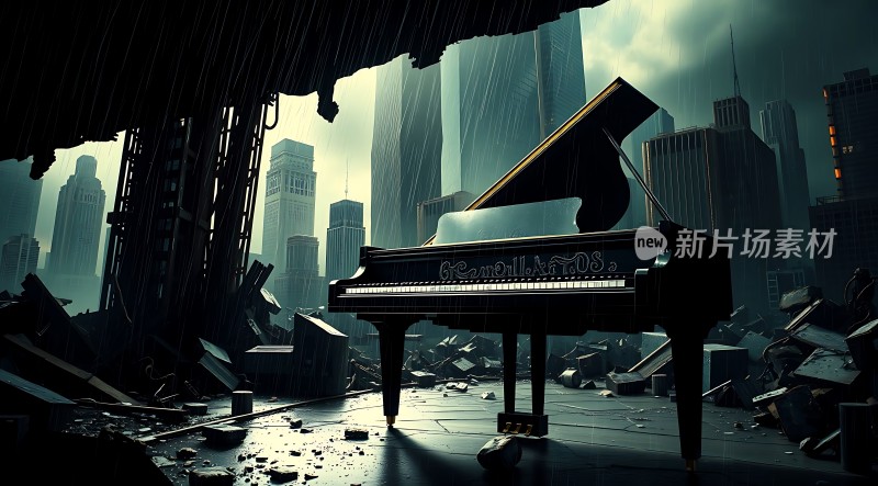 钢琴与废墟城市交响曲