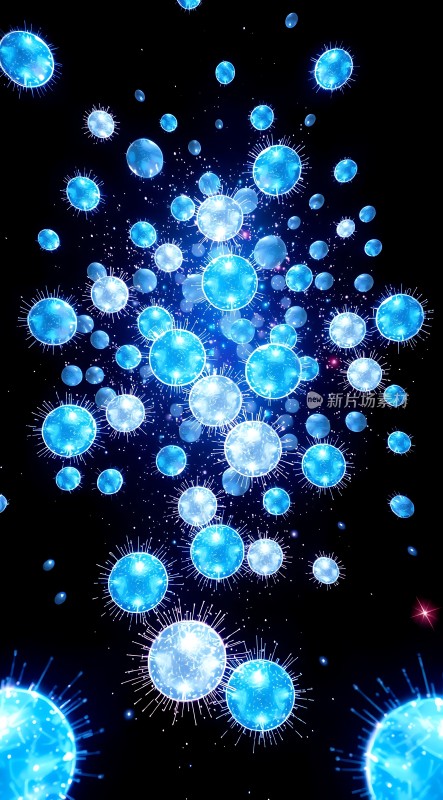 蓝色光晕粒子流