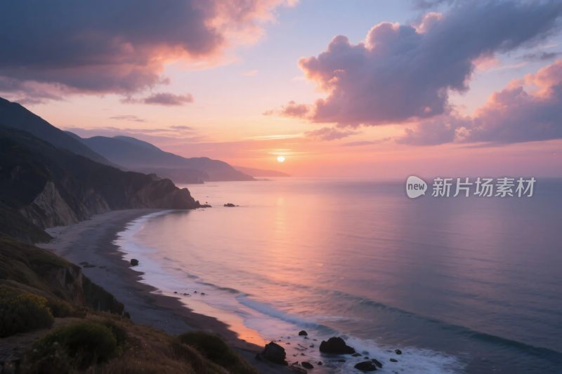 海边壮丽日落美景