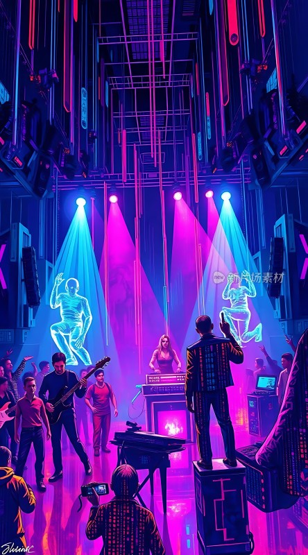 霓虹舞台上的音乐盛宴