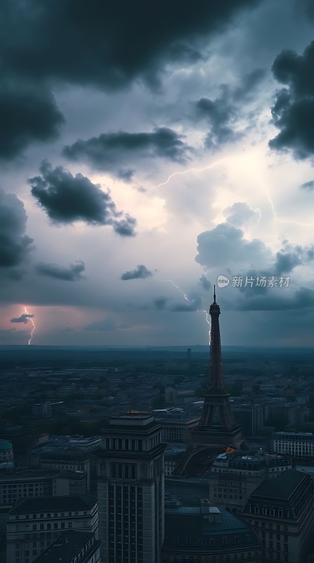 巴黎铁塔闪电风暴