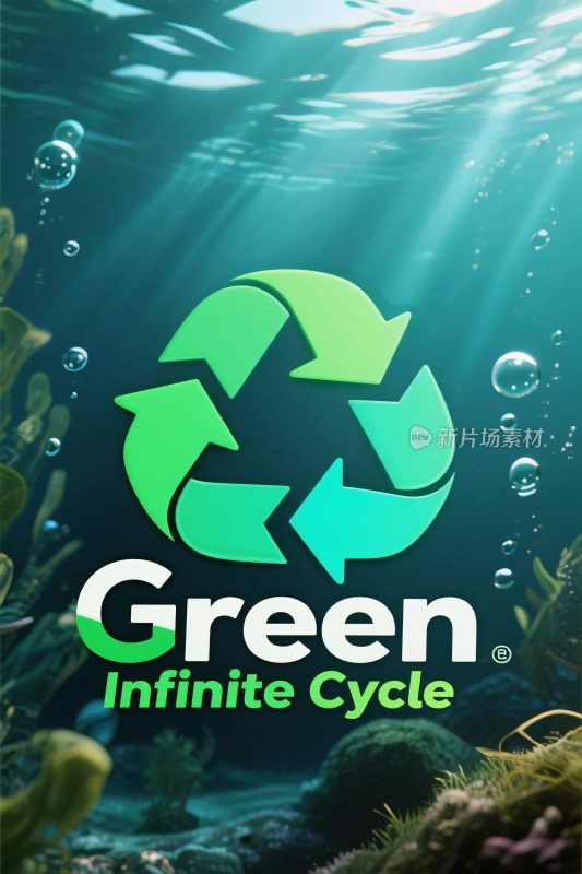 绿色循环标识插画