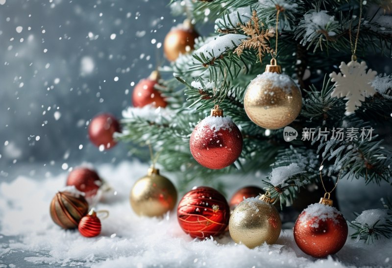 圣诞树背景装饰全景