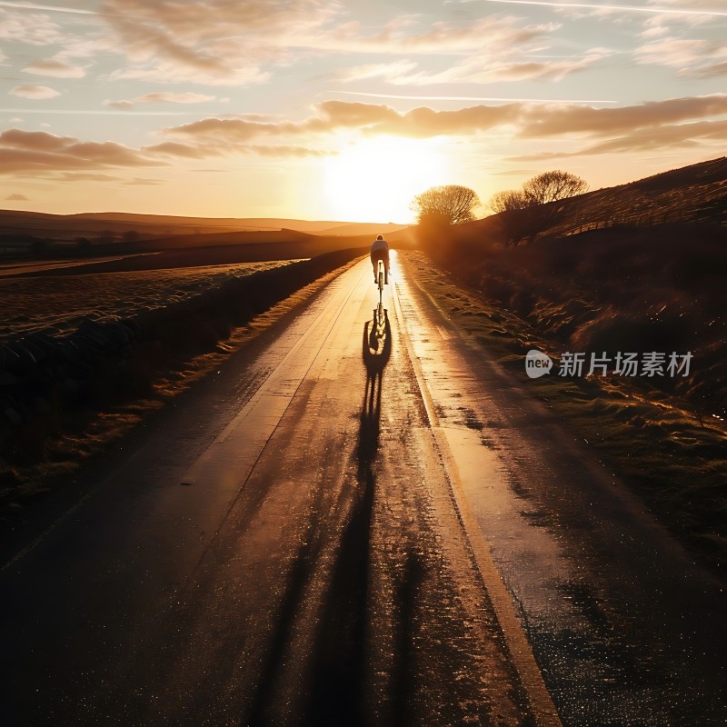 骑行者的日落之旅