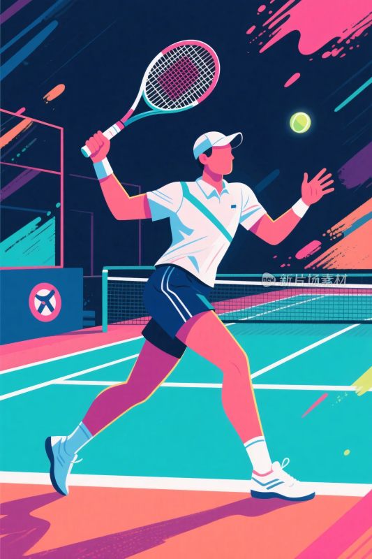 网球运动员插画