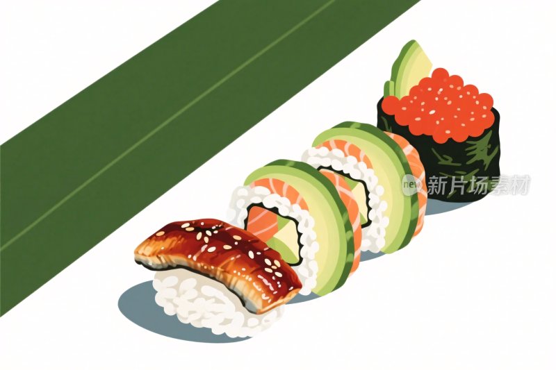 三文鱼寿司插画