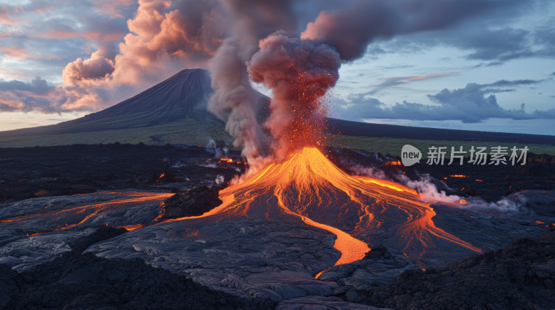 火山岩浆喷发地壳运动自然景观