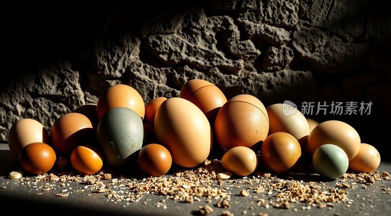自然光下的鸡蛋艺术展示
