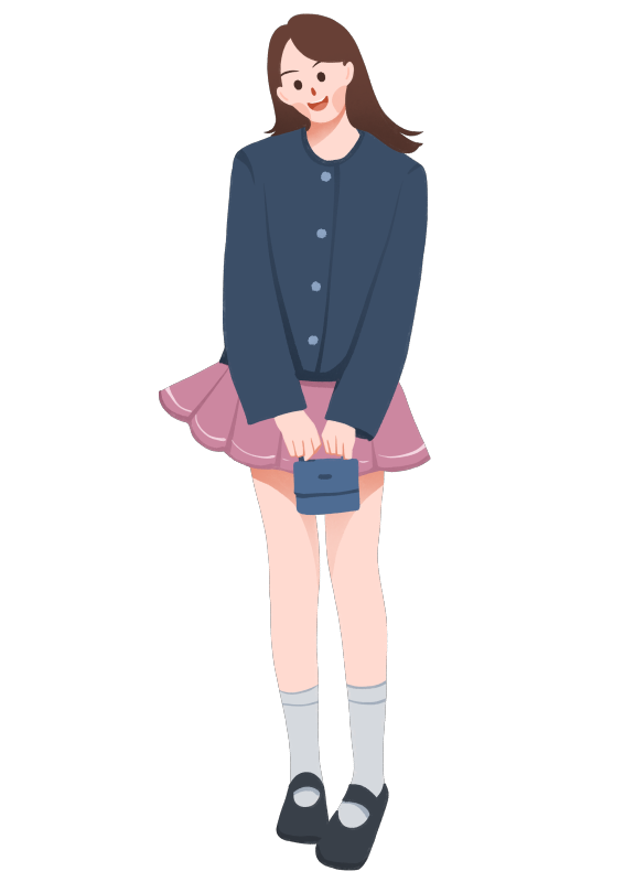 文艺女孩穿搭服装站姿清新插画免扣元素