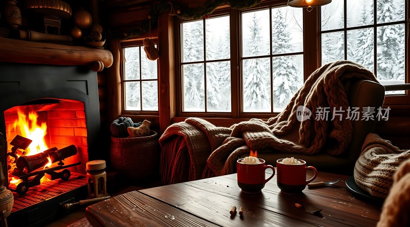 冬日暖炉旁的温馨时光