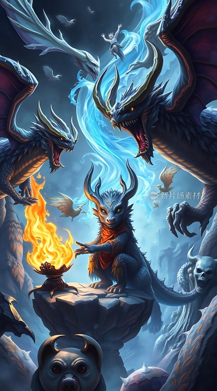 龙与魔法火焰与冰霜的对决