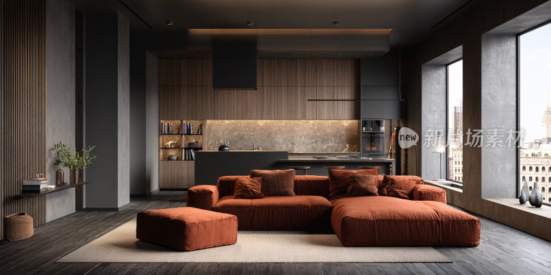 现代简约风客厅室内场景
