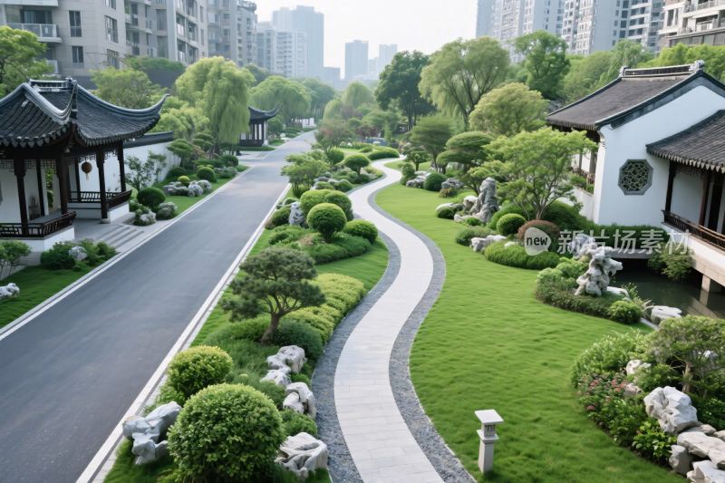 中式园林景观效果图