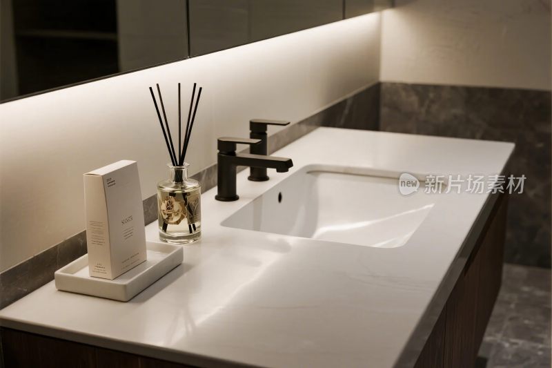 现代浴室洗手台场景