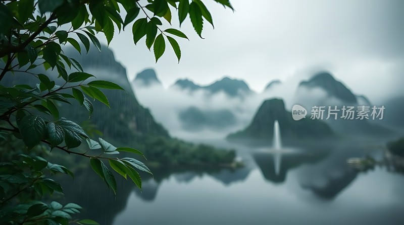 雨后山间瀑布飞流直下