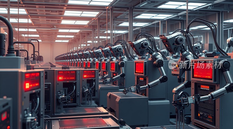 未来工厂机器人生产线高效运作